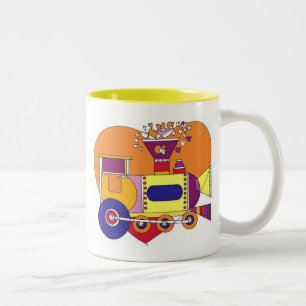 DE CAFÉ EM DOIS TONS CANECA DO TREM PARA MIÚDOS
