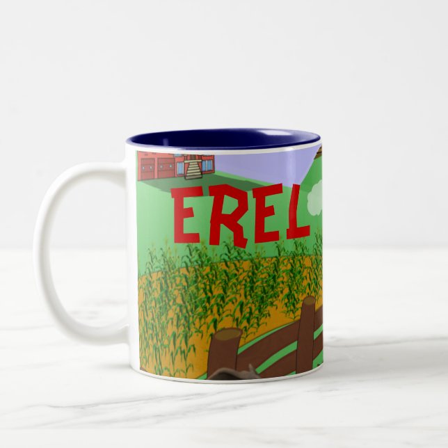 De Café Em Dois Tons Caneca do trem - personalizada (Esquerda)