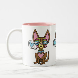 De Café Em Dois Tons Caneca do trio da chihuahua