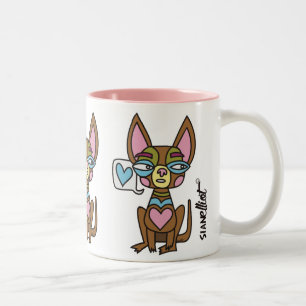De Café Em Dois Tons Caneca do trio da chihuahua