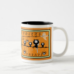 De Café Em Dois Tons Caneca do truque ou dos deleites