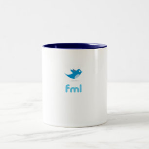 De Café Em Dois Tons Caneca do Twitter "FML"