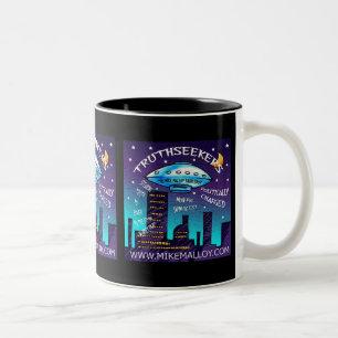 DE CAFÉ EM DOIS TONS CANECA DO UFO TRUTHSEEKER