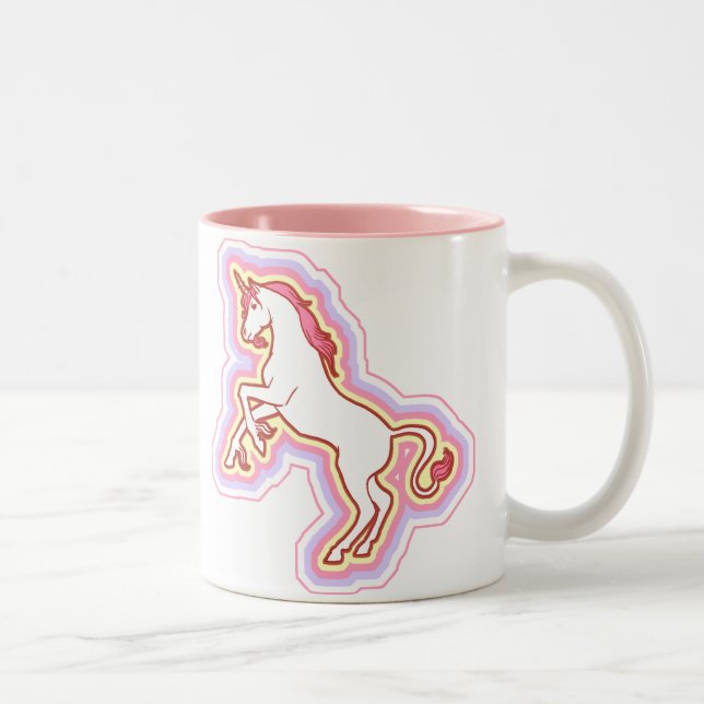 De Café Em Dois Tons Caneca do unicórnio do arco-íris (Direita)