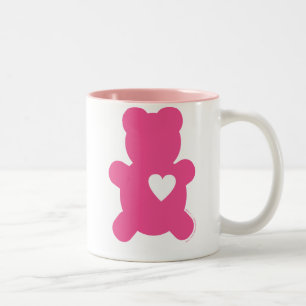 De Café Em Dois Tons Caneca do ursinho do amor do rosa quente