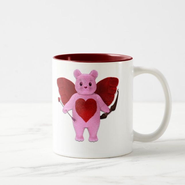 De Café Em Dois Tons Caneca do urso do Cupido (Direita)