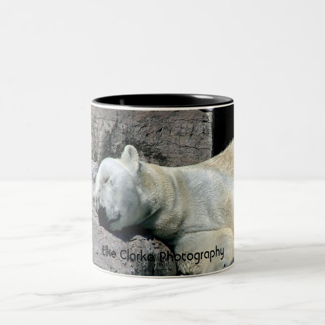 De Café Em Dois Tons Caneca do urso polar do sono (Centro)