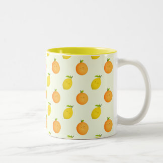 De Café Em Dois Tons Caneca do verão do citrino da laranja e do limão