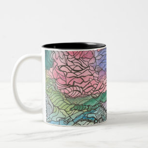 De Café Em Dois Tons Caneca Doodle por Jill