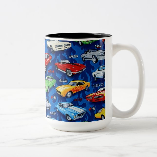 De Café Em Dois Tons Caneca dos amantes do carro dos clássicos do carro (Direita)