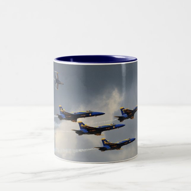 De Café Em Dois Tons Caneca dos anjos azuis (Centro)