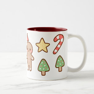De Café Em Dois Tons Caneca dos biscoitos do Natal