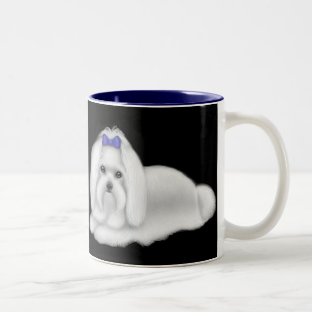 De Café Em Dois Tons Caneca dos cães malteses (Direita)