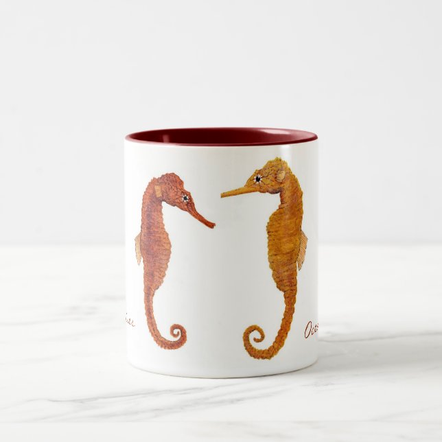 De Café Em Dois Tons Caneca dos cavalos do oceano (Centro)