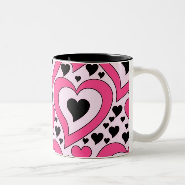 De Café Em Dois Tons Caneca dos corações (Direita)