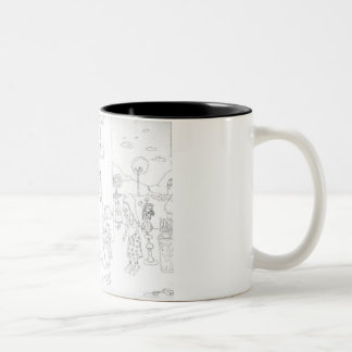 De Café Em Dois Tons Caneca dos desenhos animados da cozinha -