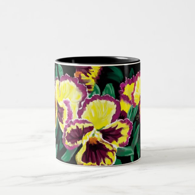 De Café Em Dois Tons Caneca dos Pansies (Centro)