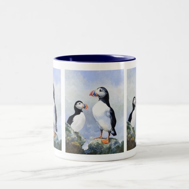 De Café Em Dois Tons Caneca dos papagaio-do-mar (Centro)
