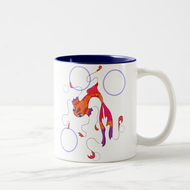 De Café Em Dois Tons Caneca dos peixes (Direita)