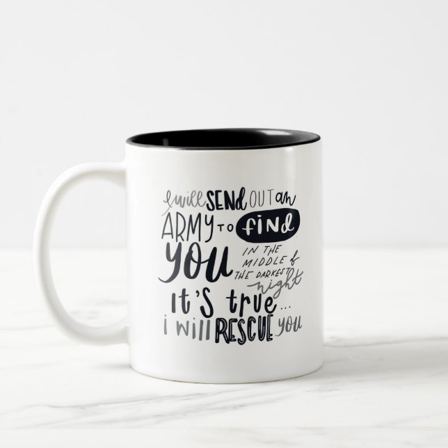 De Café Em Dois Tons Caneca dos poemas líricos do salvamento (Esquerda)