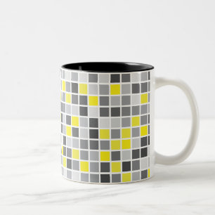 De Café Em Dois Tons Caneca dos quadrados