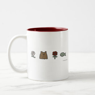 De Café Em Dois Tons Caneca dos Rosa-Urso-Rosa-Peixes