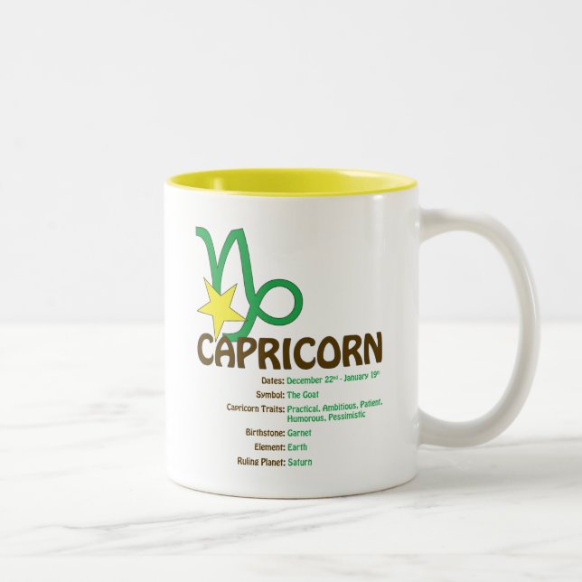 De Café Em Dois Tons Caneca dos traços do Capricórnio (Direita)