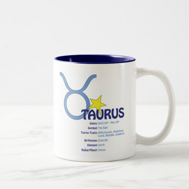 De Café Em Dois Tons Caneca dos traços do Taurus (Direita)