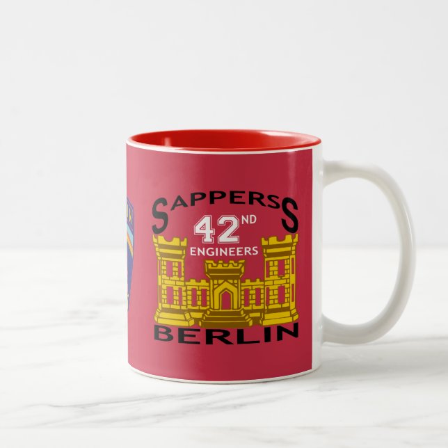 De Café Em Dois Tons Caneca dos veteranos dos engenheiros da brigada (Direita)