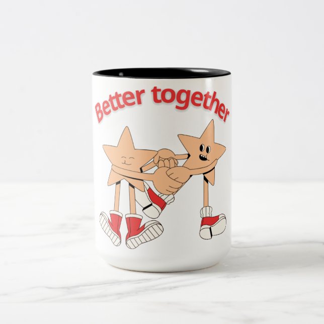 De Café Em Dois Tons Caneca Duo Estrela Melhor Juntos (Centro)
