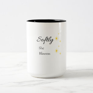 De Café Em Dois Tons Caneca Ela Floresce Suavemente Caneca Feminina I