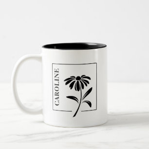 De Café Em Dois Tons Caneca Elegante Margarida – Um Presente Personaliz