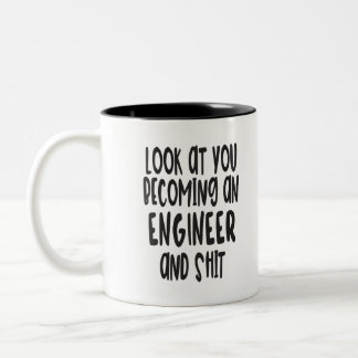 De Café Em Dois Tons Caneca engraçada da graduação do engenheiro