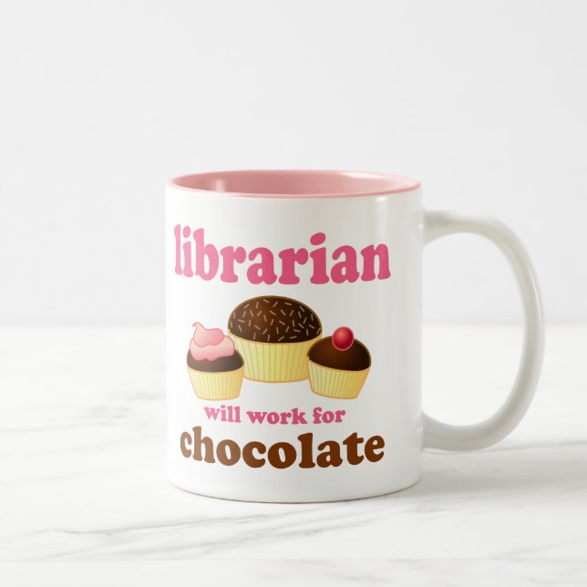 De Café Em Dois Tons Caneca engraçada do bibliotecário (Direita)