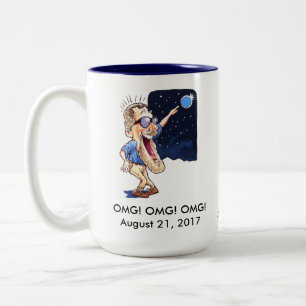 De Café Em Dois Tons Caneca engraçada do eclipse - 15 onças