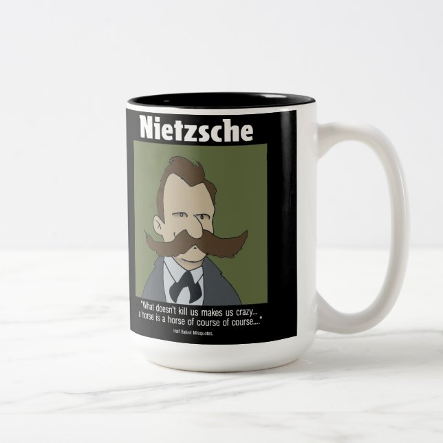 De Café Em Dois Tons Caneca Engraçada do Nietzsche (Direita)