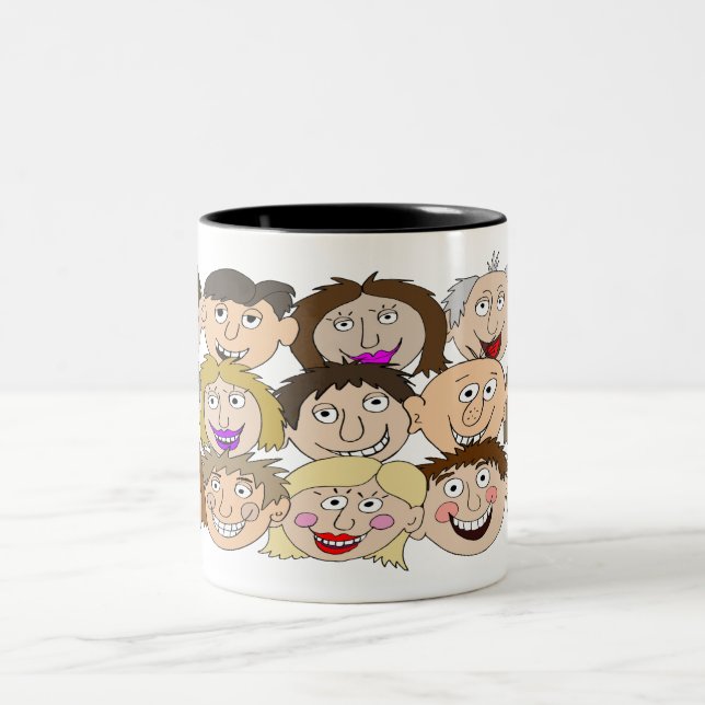 De Café Em Dois Tons Caneca Engraçada Onde um Nome Pode Ser Adicionado (Centro)