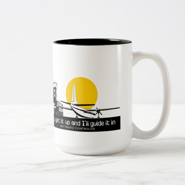 De Café Em Dois Tons Caneca engraçada para controlador aéreo (Direita)