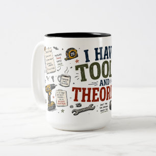 De Café Em Dois Tons Caneca engraçada para pai com 'Tenho Ferramentas e