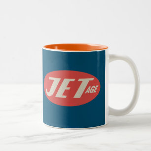 De Café Em Dois Tons Caneca Escolha-Cor Logo Retro Era dos Jatos