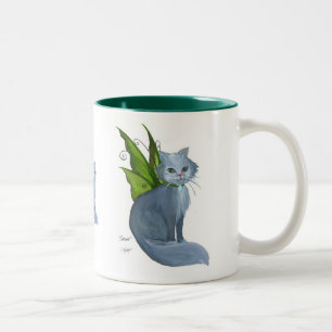 De Café Em Dois Tons Caneca esmeralda do gato