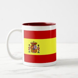 De Café Em Dois Tons Caneca espanhola da bandeira