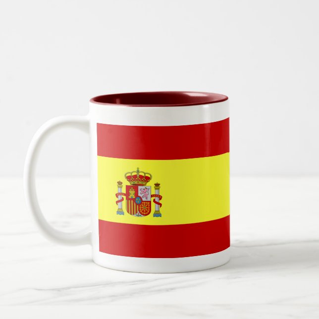 De Café Em Dois Tons Caneca espanhola da bandeira (Esquerda)