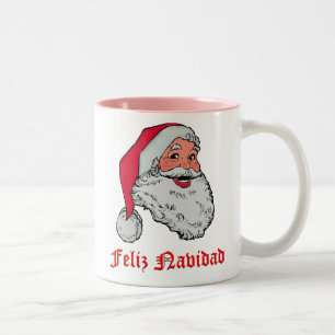 De Café Em Dois Tons Caneca espanhola do papai noel
