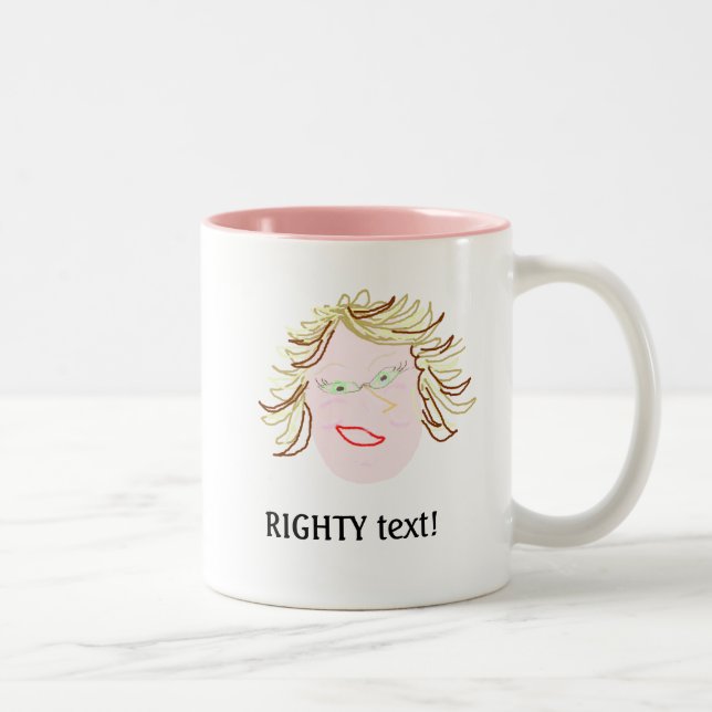 De Café Em Dois Tons Caneca Esquerda Personalizada ~ Caneca Ringer para (Direita)