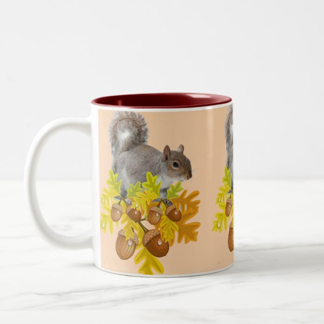 De Café Em Dois Tons Caneca Esquilos Amendoins (Esquerda)
