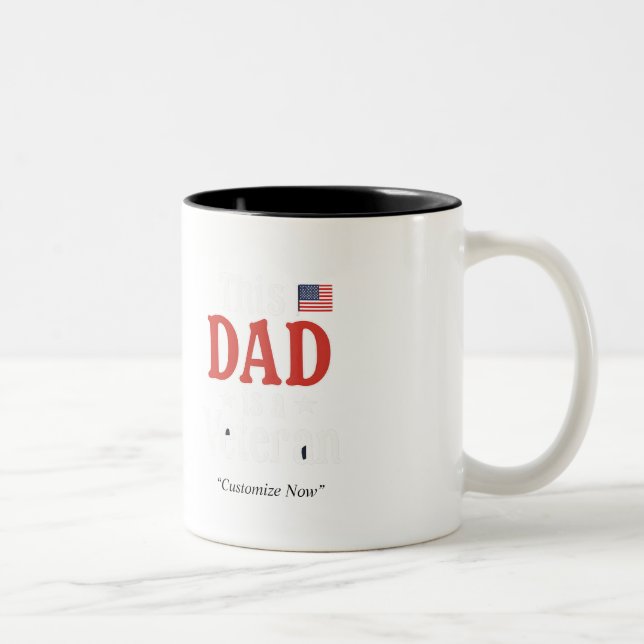 De Café Em Dois Tons Caneca Este Pai é um Veterano – Presente Patriótic (Direita)