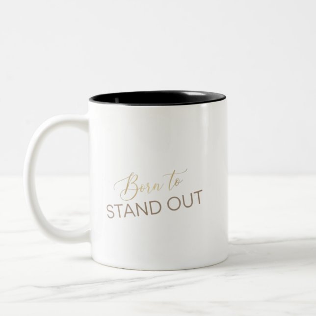 De Café Em Dois Tons Caneca Estética Born To Stand Out – Inspi Minimali (Esquerda)
