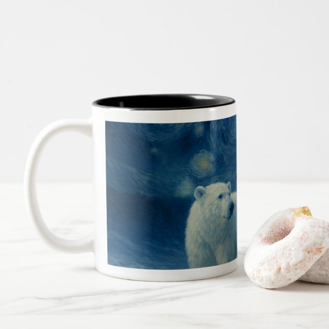 De Café Em Dois Tons Caneca Estrela Polar (Com Donut)