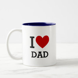 De Café Em Dois Tons Caneca Eu Amo Papai Coração Gráfico Presente para 